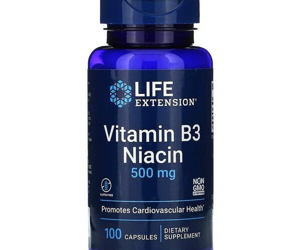 Life Extension Vitamin B3 Niacin, 500mg - 100 kapsulių – Herbora