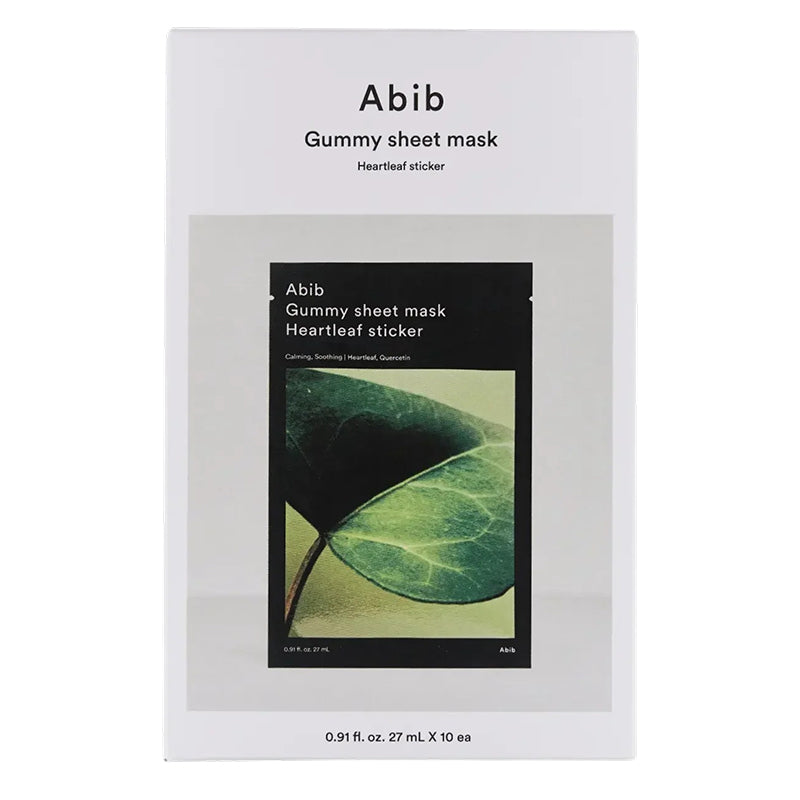 ABIB Gummy Sheet Mask Set Heartleaf Sticker, 27 ml x 10 pcs