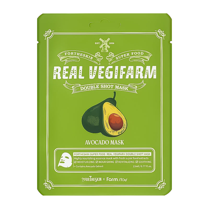 Fortheskin Super Food Real Vegifarm Double Shot Mask Avocado 23 ml