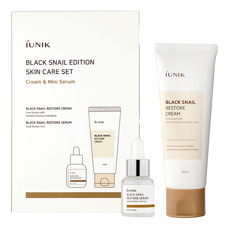 Iunik Black Snail Edition Skin Care Set cream 60 ml + serum 15 ml
