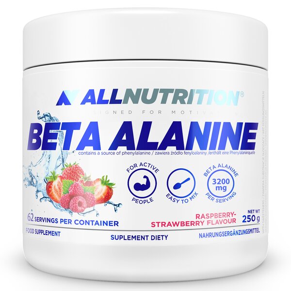 Allnutrition Beta Alanine, Raspberry Strawberry - 250 g maisto papildas