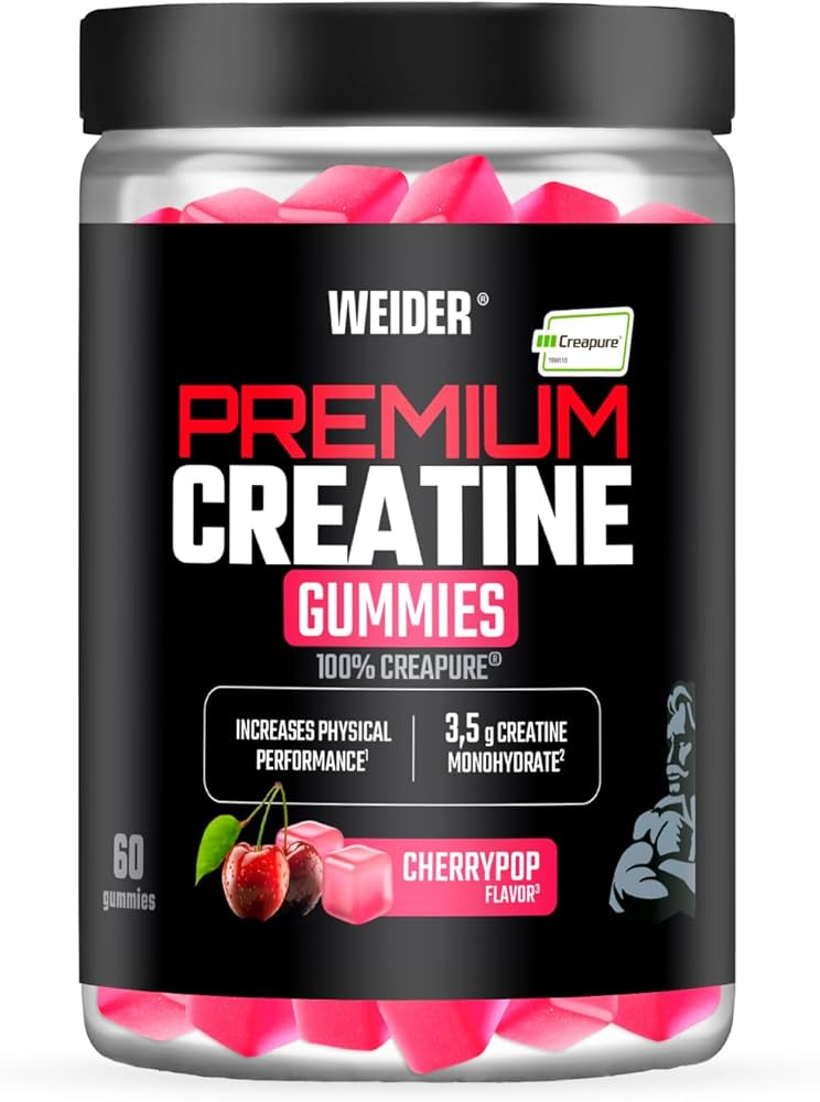 Weider Premium Creatine Gummies Cherry Pop, 60 guminukų