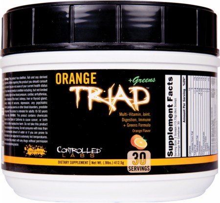Maisto papildas Orange Triad + Greens, apelsinų spalvos, 408 g