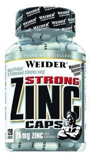 Weider Strong Zinc, 25mg - 120 kapsulių, cinko maisto papildas sportininkams