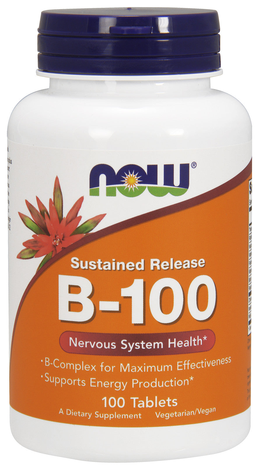 NOW Foods Vitamin B-100 maisto papildas, 100 tablečių