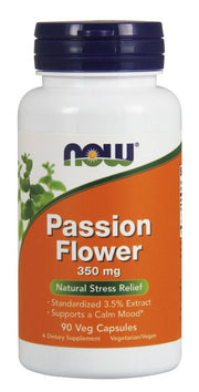 NOW Foods Passion Flower, 350mg - 90 kapsulių sveikatos papildas