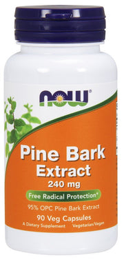 NOW Foods Pine Bark Extract, 240mg - 90 kapsulių, maisto papildas, antioksidantai