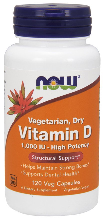 NOW Foods Vitamin D, 1000 IU vegetarinis maisto papildas kapsulės