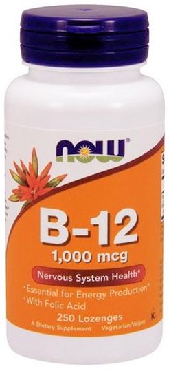 NOW Foods B-12 vitaminai pastilės