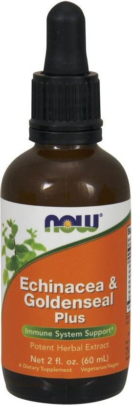 NOW Foods Echinacea & Goldenseal Plus - 60 ml, imunitetui, maisto papildas