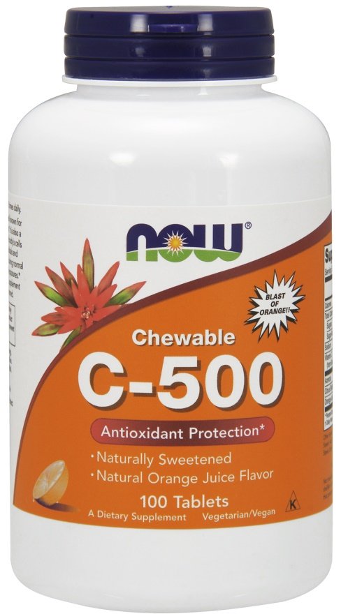 Vitaminas C, apelsino skonio, 100 tablečių