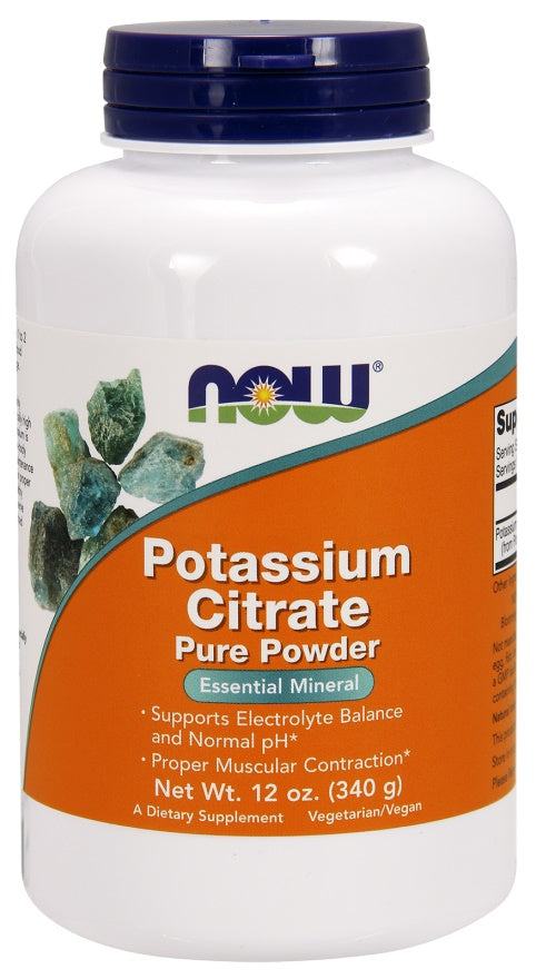 NOW Foods Potassium Citrate, Pure Powder - 340 gramų
