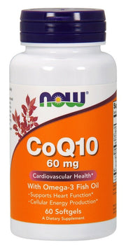 NOW Foods CoQ10 with Omega-3, 60mg - 60 kapsulių