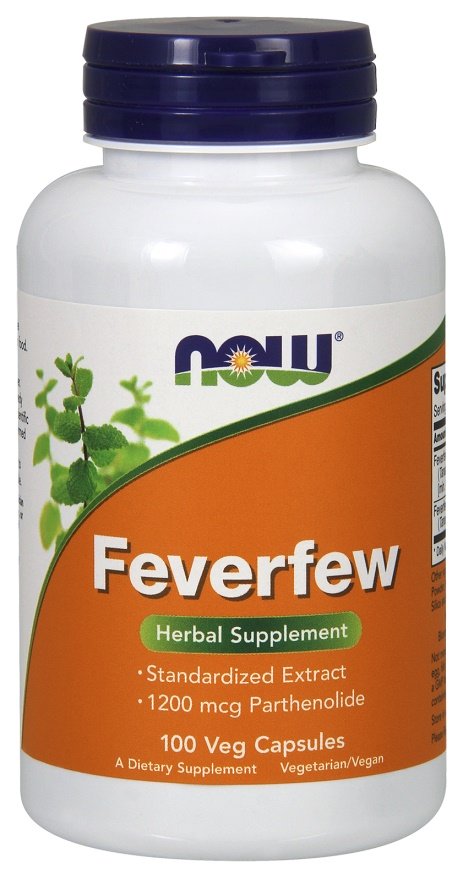 NOW Foods Feverfew žolelių papildas, 100 kapsulių