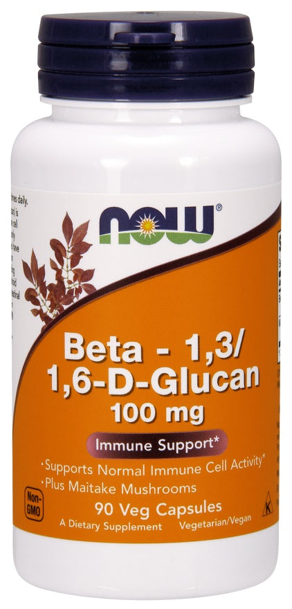 NOW Foods Beta - 1,3/1,6-D-Glucan, 100mg - 90 kapsulių