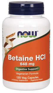 NOW Foods Betaine HCl, 648mg - 120 kapsulių