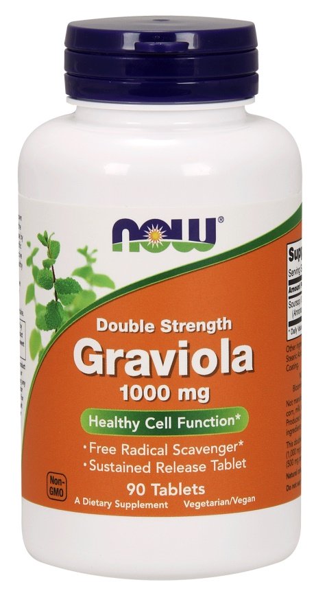 NOW Foods Graviola, 1000mg - 90 tablečių maisto papildas sveikatai