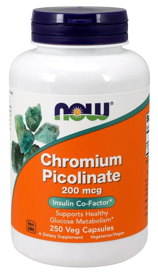 NOW Foods Chromium Picolinate, 200mcg - 250 kapsulių