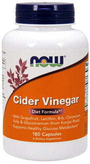NOW Foods Cider Vinegar - 180 kapsulių, maisto papildas svorio kontrolei
