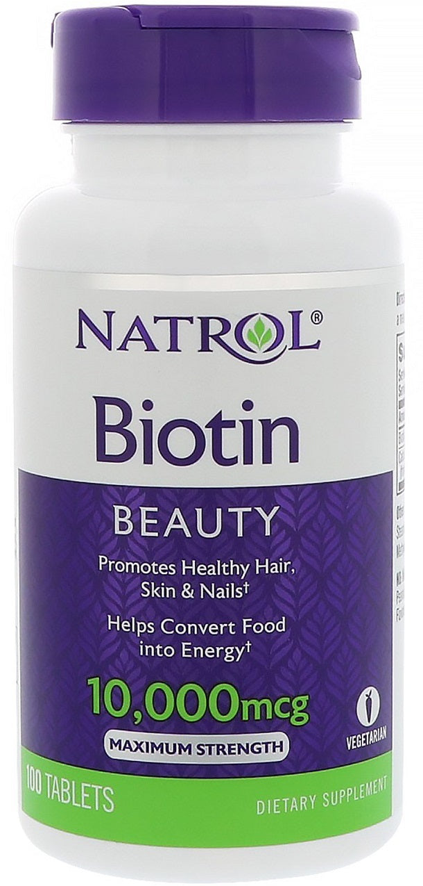 Natrol Biotin, 10000mcg - 100 tablečių