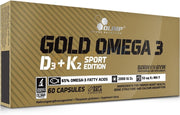 Olimp Gold Omega 3 D3 K2 sport papildas kapsulės