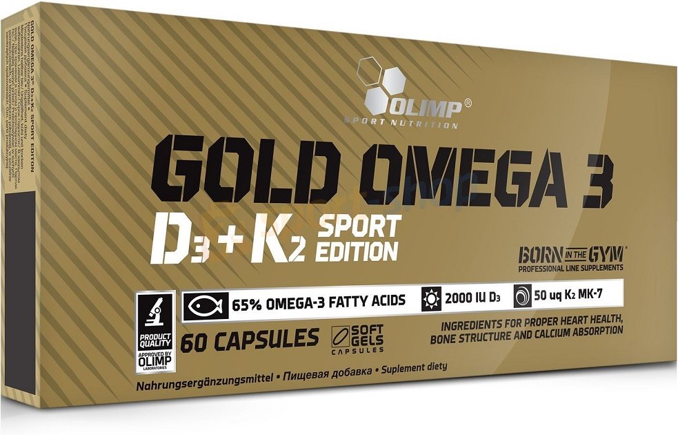 Olimp Gold Omega 3 D3 K2 sport papildas kapsulės