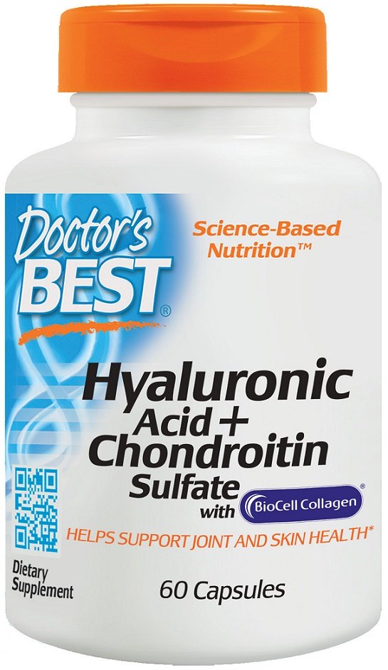Doctor's Best Hyaluronic Acid + Chondroitin Sulfate with BioCell Collagen - 60 kapsulių