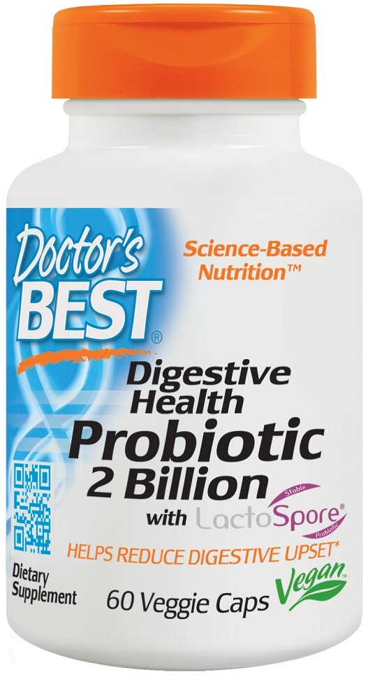 Doctor's Best Digestive Health Probiotic 2 Billion with LactoSpore - 60 kapsulių