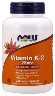 NOW Foods Vitamin K-2, 100mcg - 250 kapsulių