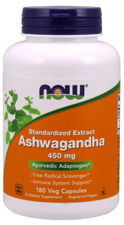 NOW Foods Ashwagandha ekstraktas, 450mg, 180 kapsulių