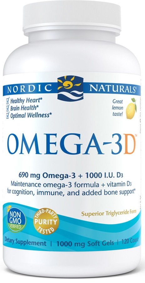 Nordic Naturals Omega-3D, 690mg citrinos kapsulės