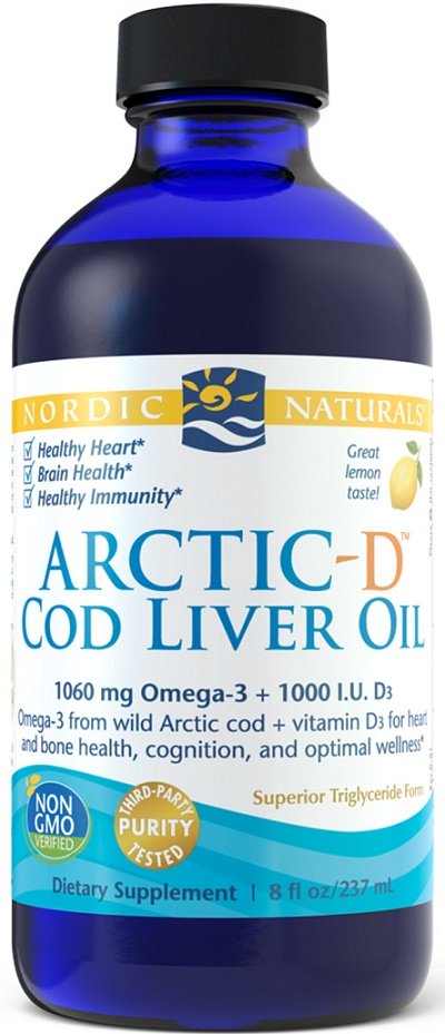 Nordic Naturals Arctic-D Cod Liver Oil, Lemon - 237 ml