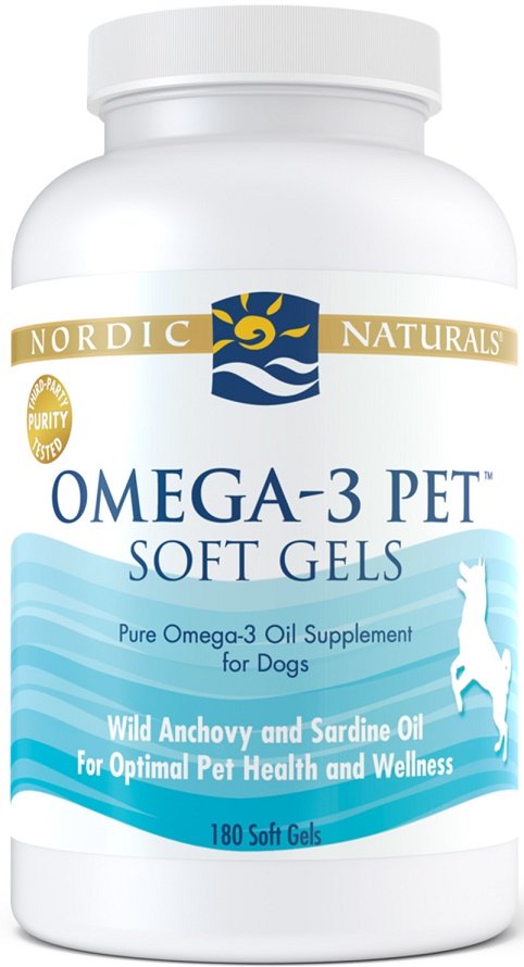 Nordic Naturals Omega-3 Pet - 180 kapsulių, šunims, žuvų taukai