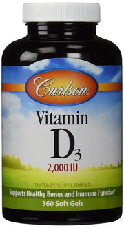 Vitaminų D3 papildas Carlson Labs, 360 kapsulių
