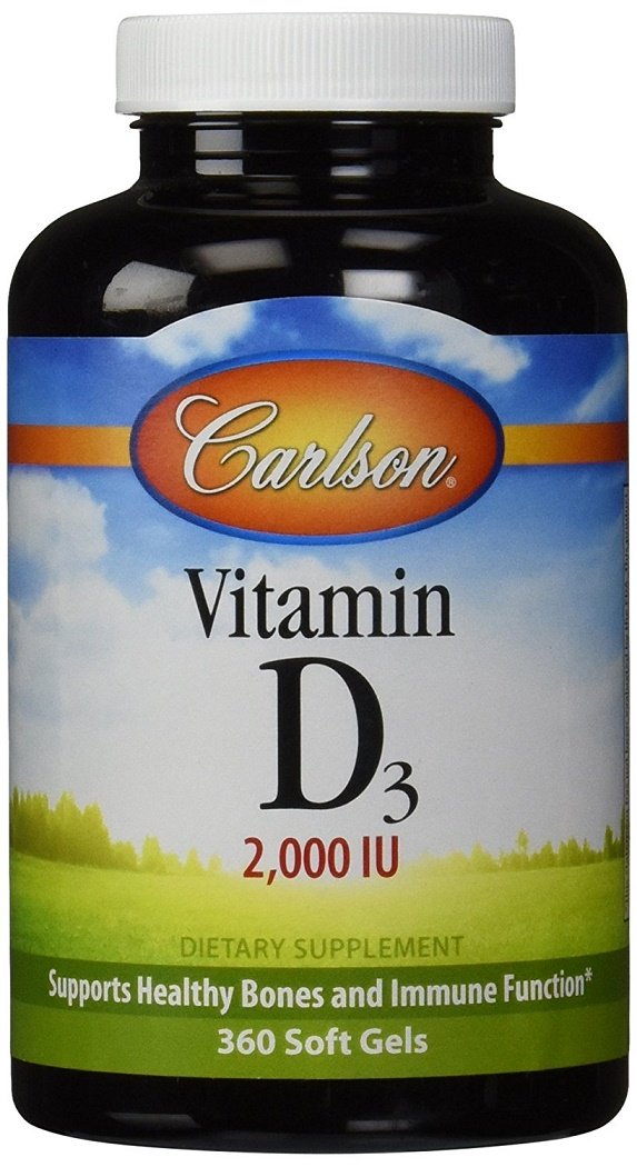 Vitaminų D3 papildas Carlson Labs, 360 kapsulių