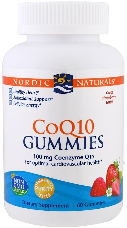 Nordic Naturals CoQ10 Gummies, 100mg Strawberry - 60 guminukų