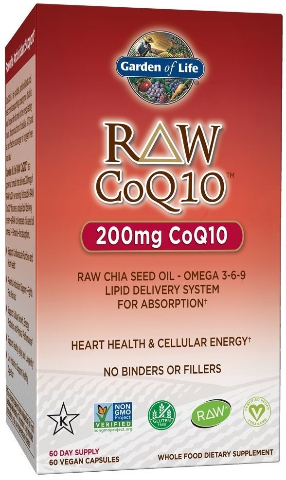 Garden of Life Raw CoQ10, 200mg - 60 kapsulių, maisto papildas