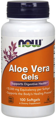NOW Foods Aloe Vera Gels - 100 kapsulių, sveikatos papildas