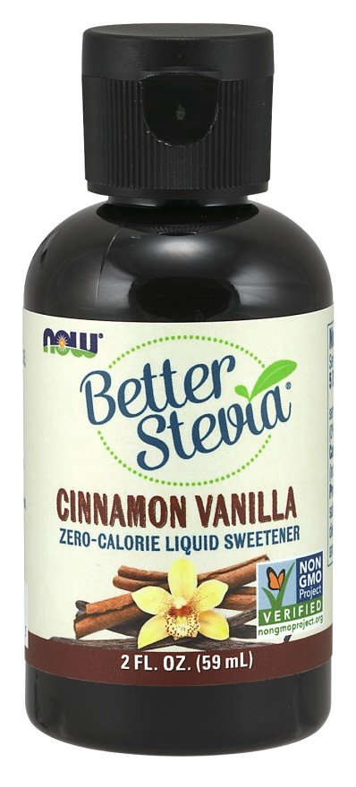 NOW Foods Better Stevia skystas papildas, cinamono vanilė, 59 ml