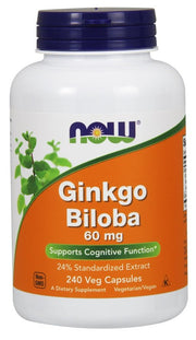 NOW Foods Ginkgo Biloba, 60mg - 240 kapsulių