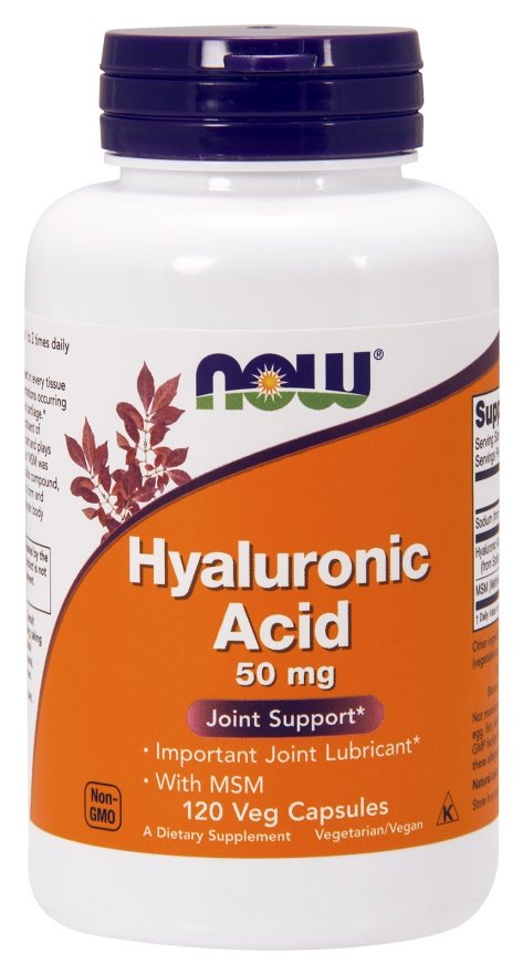 NOW Foods Hyaluronic Acid with MSM, 50mg - 120 kapsulių
