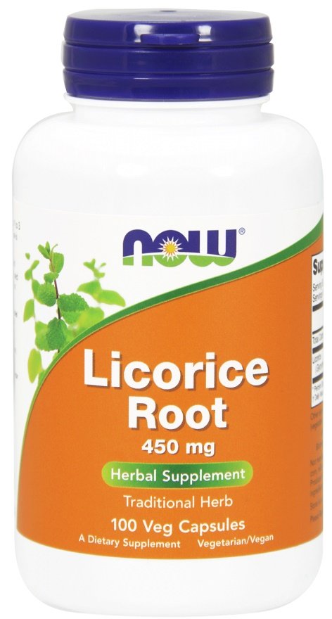 NOW Foods Licorice Root, 450mg - 100 kapsulių