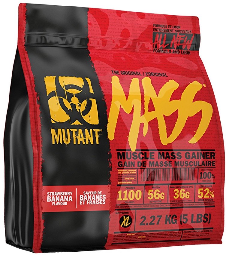 Mutant Mass, Braškiniai bananų skonio maisto papildas, 2270 g
