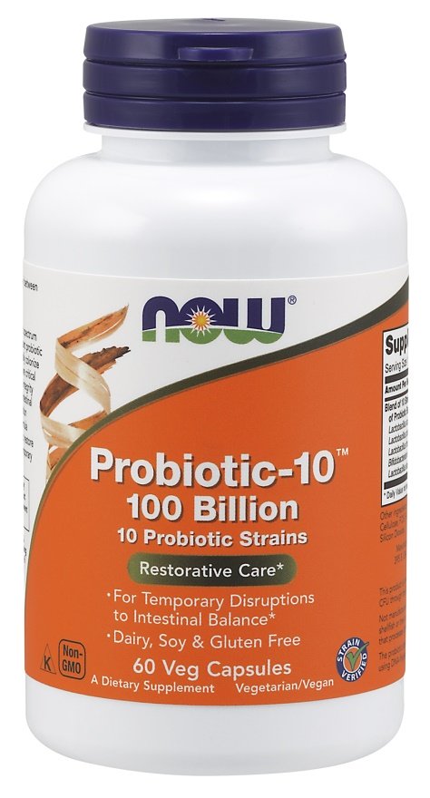 NOW Foods Probiotic-10, 100 Billion - 60 kapsulių, probiotikai, sveikata