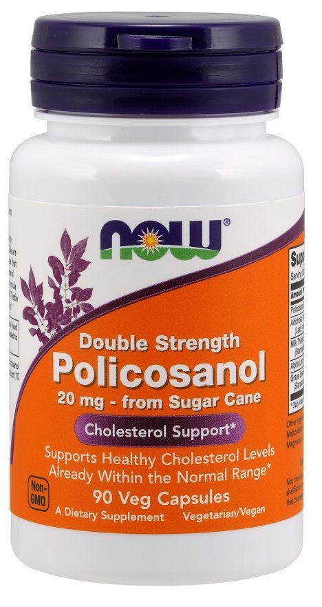NOW Foods Policosanol, 20mg - 90 kapsulių, cholesterolio palaikymas