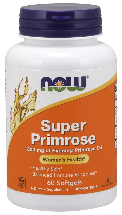 NOW Foods Super Primrose, 1300mg - 60 kapsulių, sveikatos papildas moterims