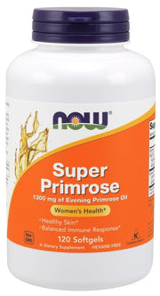 NOW Super Primrose, 1300mg, 120 kapsulių, sveikatos papildas moterims