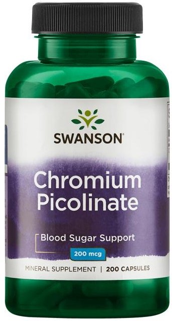 Swanson Chromium Picolinate, 200mcg - 200 kapsulių