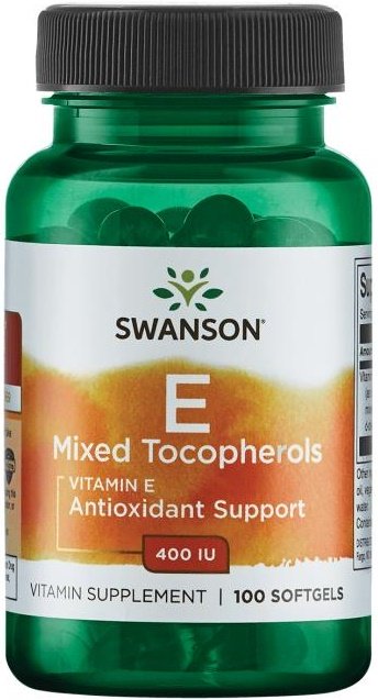 Swanson vitaminų E mišrios tokoferoliai, 400 IU, maisto papildas, 100 kapsulių