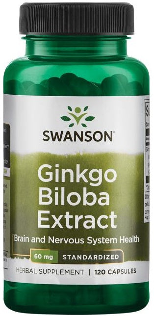 Swanson Ginkgo Biloba Extract, 60mg - 120 kapsulių